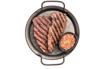 Grilled Denver steak, perfectly seared with beautiful grill marks, showcasing its juicy tenderness...