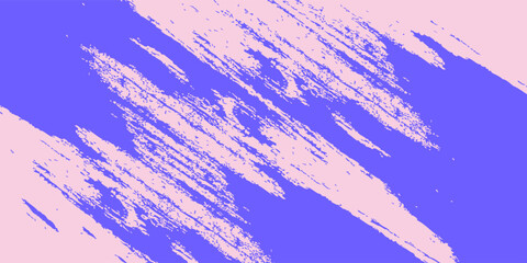 Thick purple brush strokes with rough grunge texture. Hand drawn vector banner background with abstract bold lines. Grainy lilac straight brush stroke with spray texture. Grit backdrop overlay.