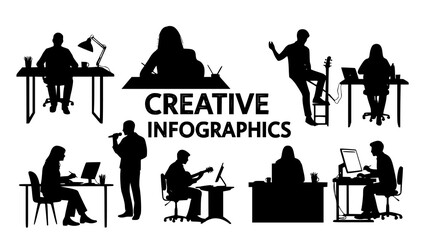 Creative professionals working diligently in modern office spaces