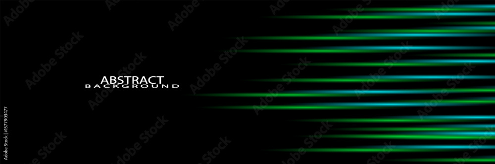 Poster black modern wide abstract technology background with glowing high-speed and movement light effect. 