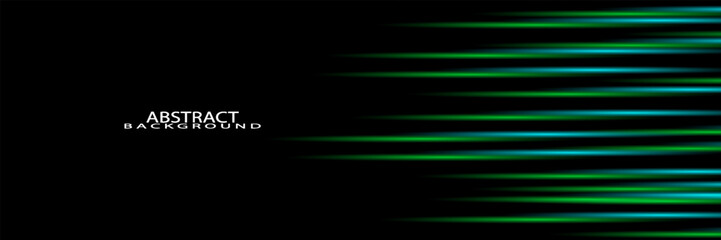 Black modern wide abstract technology background with glowing high-speed and movement light effect. Vector illustration