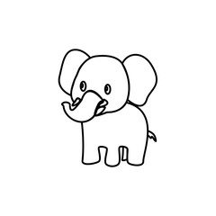 cute elephant icon, simple flat style, vector illustration, symbol, design logo template pictogram, for ui or ux isolated on white for mobile app, editable