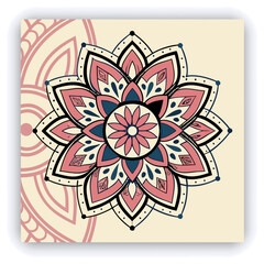 Circular pattern in the form of a mandala. Henna tatoo mandala. Mehndi style. Decorative pattern in oriental style. Coloring book page.