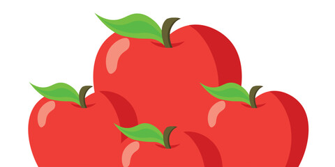 Fresh ripe apple cartoon type clipart and vector design illustration