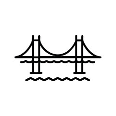 Suspension bridge over wavy water architecture waves