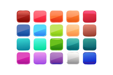 Colorful app icons vector set for ui design and mobile application development