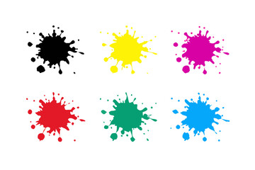Colorful ink splatters vector art design for graphic design and creative projects