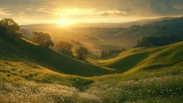 early morning light on the malvern hills english landscape video