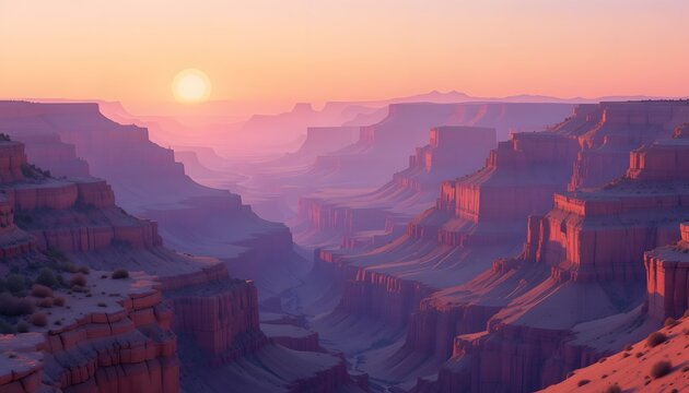 grand canyon sunset illustration