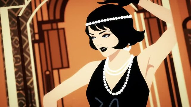 Flapper girl in 1920s style