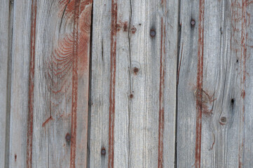 Old weathered wooden planks with rusty nails. Background and texture.