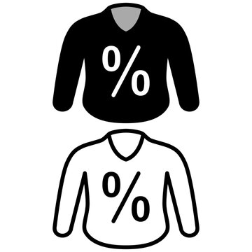 discount clothes icon, simple flat style, vector illustration, symbol, design logo template pictogram, for ui or ux isolated on white for mobile app, editable