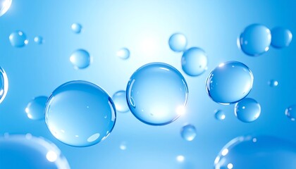 Light-blue bubbles float in the air