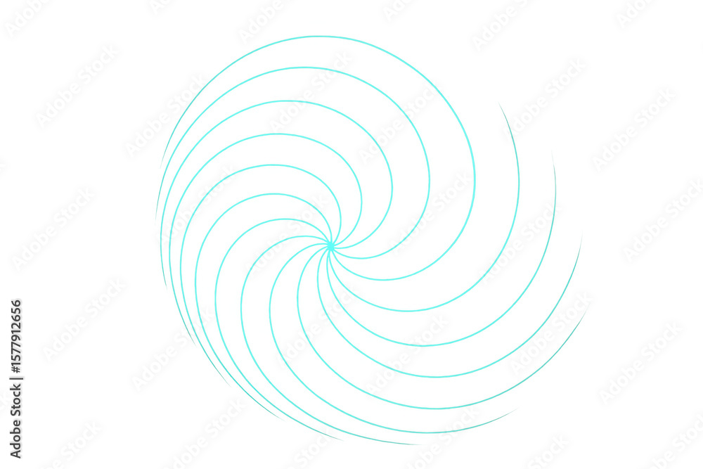 Aufkleber swirling vortex of light blue lines creating a mesmerizing hypnotic effect on a transparent backgrou