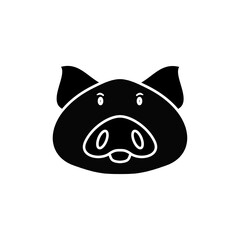 pig head icon, simple flat style, vector illustration, symbol, design logo template pictogram, for ui or ux isolated on white for mobile app, editable
