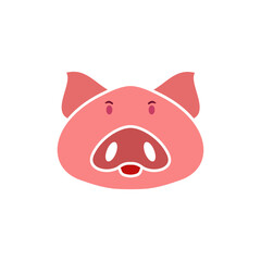 pig head icon, simple flat style, vector illustration, symbol, design logo template pictogram, for ui or ux isolated on white for mobile app, editable