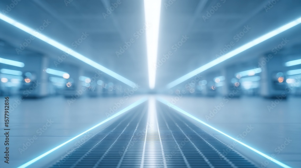 Aufkleber drone shot through lab ceiling grate capturing rows of bioprinters