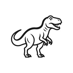 T-Rex Dinosaur Outline Icon on White Background  
