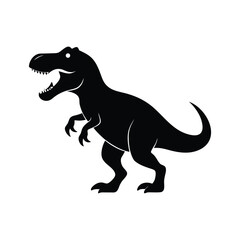 Tyrannosaurus Rex Silhouette Vector Icon  