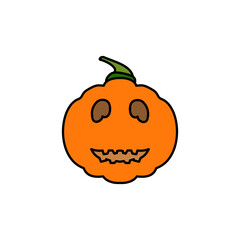 pumpkin icon, simple flat style, vector illustration, symbol, design logo template pictogram, for ui or ux isolated on white for mobile app, editable