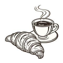 cup of coffee and croissant