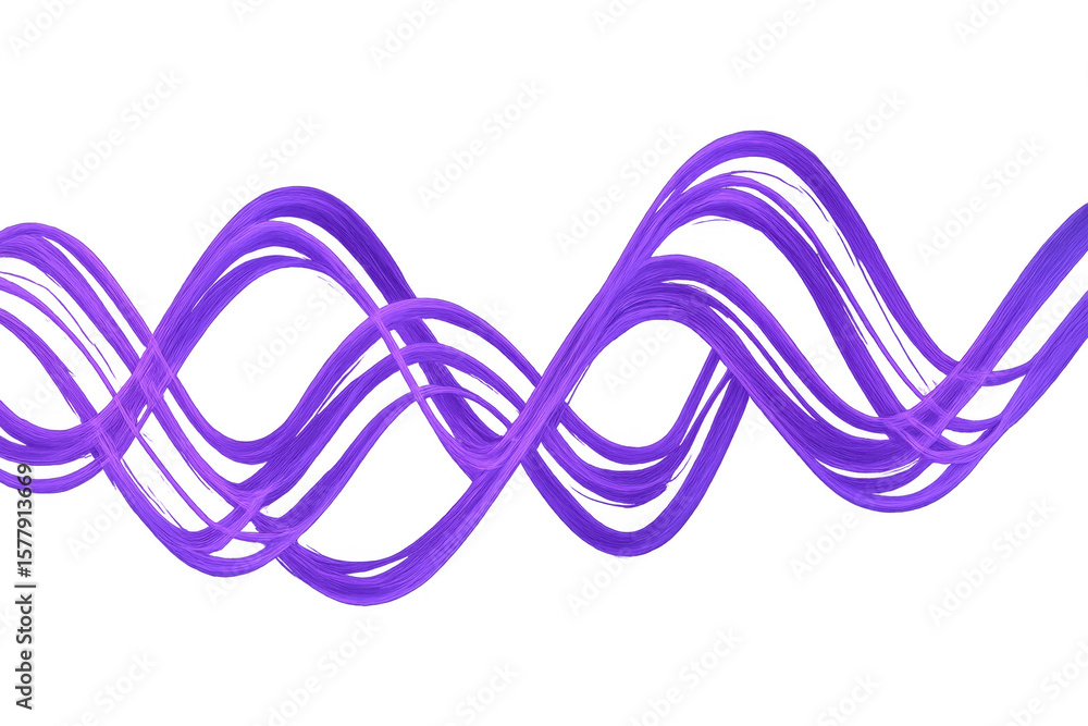 Poster purple wavy lines flowing dynamically across transparent background, generating vibrant abstract des