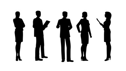 Business Silhouettes PNG – Meetings & Presentations Transparent Background