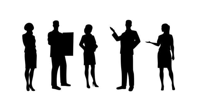 Business Silhouettes PNG – Meetings & Presentations Transparent Background