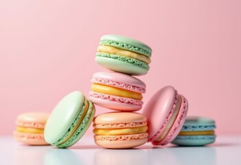 Vibrant Colorful Macaron Tower Set