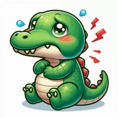 Fototapeta premium sad crocodile cartoon