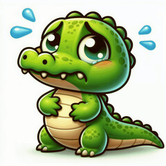 sad crocodile cartoon