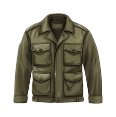 Cargo Jacket for Practical and Stylish Outerwear - Isolated on White Background