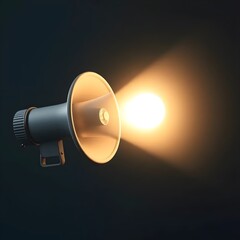 megaphone on black background