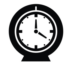 Wtch vector clock icon illustrating time with hour and minute hands on a circular dial.