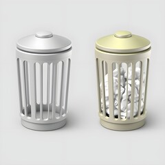 metal trash can