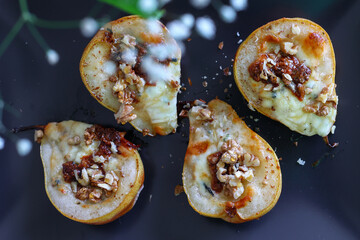 Baked Pears with Blue Cheese and Walnuts