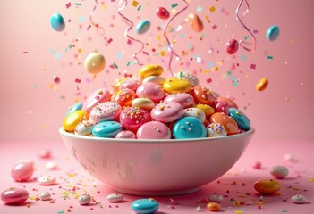 vibrant candy bowl festooned whimsical colors playful decorations entertainment delight treats, rainbow, lgbtq, lgbt, pride, colorful, love, equality, basket