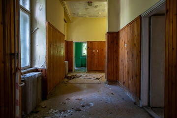 Abandoned Historic Palace with Weathered Architecture and Atmospheric Decay