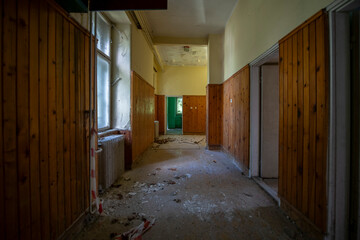 Abandoned Historic Palace with Weathered Architecture and Atmospheric Decay