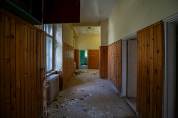Abandoned Historic Palace with Weathered Architecture and Atmospheric Decay