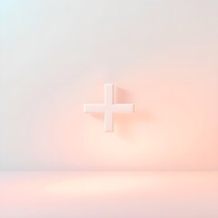 golden cross on blue background