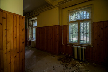 Abandoned Historic Palace with Weathered Architecture and Atmospheric Decay