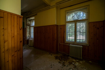 Abandoned Historic Palace with Weathered Architecture and Atmospheric Decay