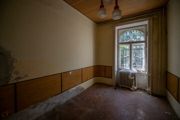 Abandoned Historic Palace with Weathered Architecture and Atmospheric Decay