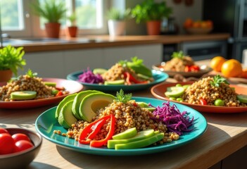 vibrant plant based meal prep colorful plates fresh ingredients healthy recipes culinary delight, rainbow, lgbtq, lgbt, pride, love, equality, vegetables
