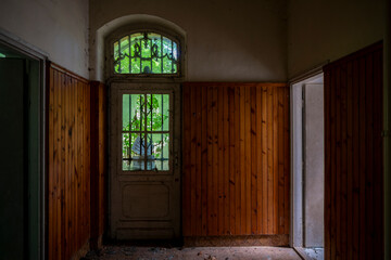 Abandoned Historic Palace with Weathered Architecture and Atmospheric Decay