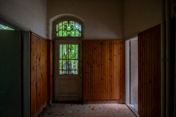 Abandoned Historic Palace with Weathered Architecture and Atmospheric Decay