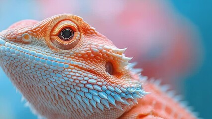 Vibrant Bearded Dragon Portrait: Close-Up of a Stunning Reptile