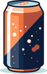 Functional Wellness Beverages Refreshing Soda Can Design: Modern, Two-Tone Illustration of a Carbonated Drink in an Aluminum Can