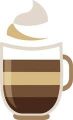 Smoothie Bowl Graphic Presentations Delicious Layered Coffee Drink with Whipped Cream, Perfect for a Cozy Morning